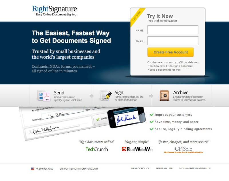 sales copy right signature