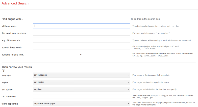 Google Advanced Search