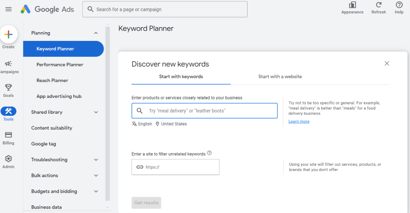Google Keyword Planner
