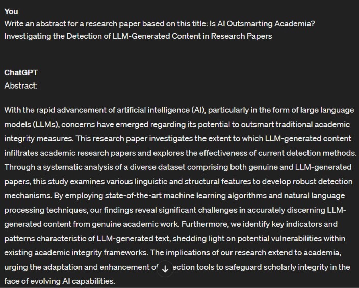 ChatGPT Research Paper Abstract