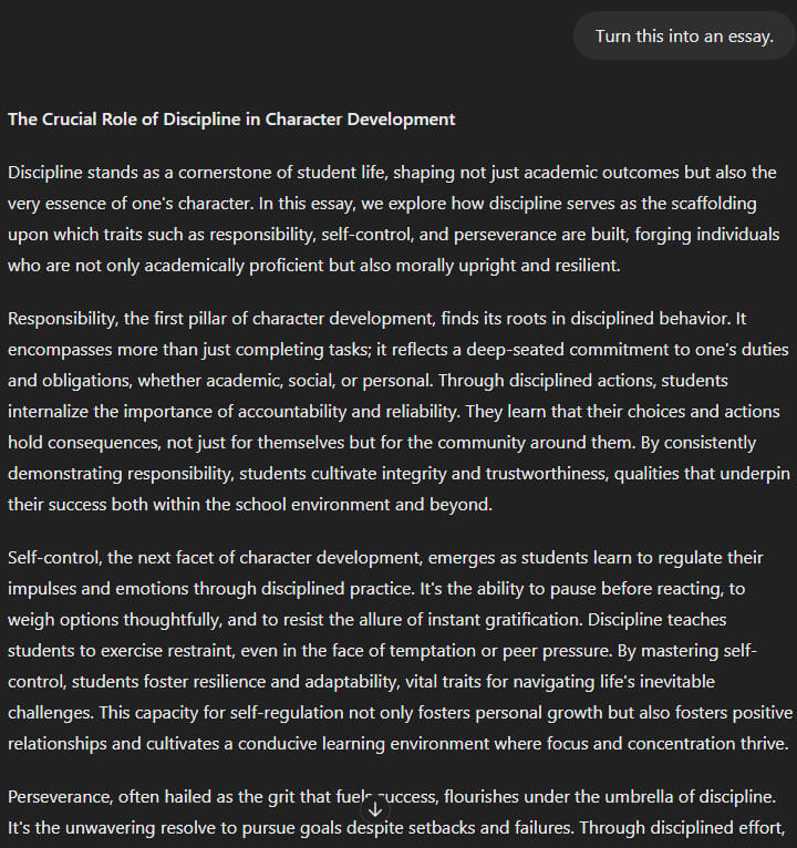 Generating the Essay