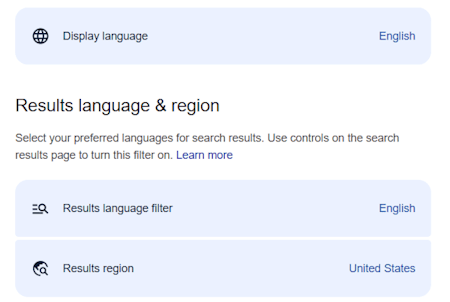 Google preferences